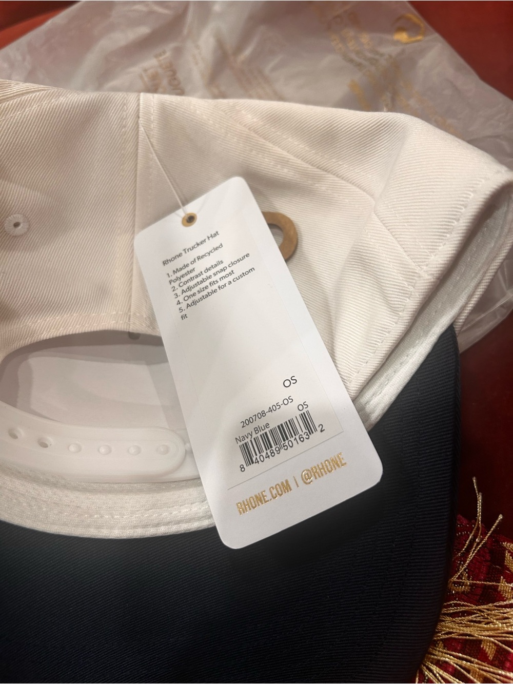 RHONE Two-Tone off White and Navy Baseball Cap trucker hat - Picture 5 of 5